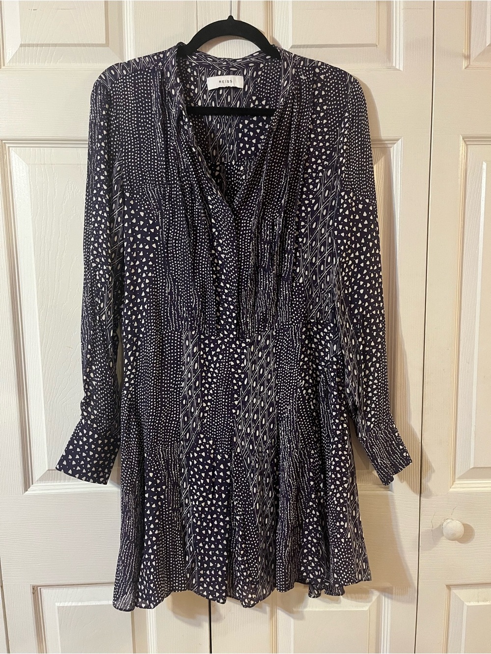 Reiss Luella Mini Dress Printed Abstract Sheer *No Lining or Belt* Size 6